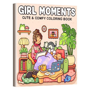 Rahat arkadaşlar karikatür Doodles boyama kitabı 4 yaşındaki çocuklar ve yetişkinler için basit ve kolay yeni kağıt ürün - Product Image 4