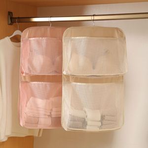 Sac de rangement suspendu multifonctionnel de haute qualité pour la maison, organisateur double couche pour soutiens-gorge et chaussettes avec crochet - Product Image 1