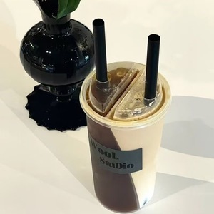 Gobelet en PP de 24 oz, gobelet double paroi de 16 oz avec couvercle séparé, logo personnalisé, impression sérigraphique, gobelets à thé à bulles Boba, boissons, double = gobelets avec couvercles - Product Image 5