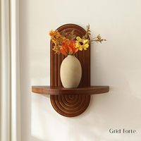 Étagère murale moderne en bois cintrée, design mid-century, étagères flottantes arc-en-ciel pour décoration intérieure, support pour plantes et ornements