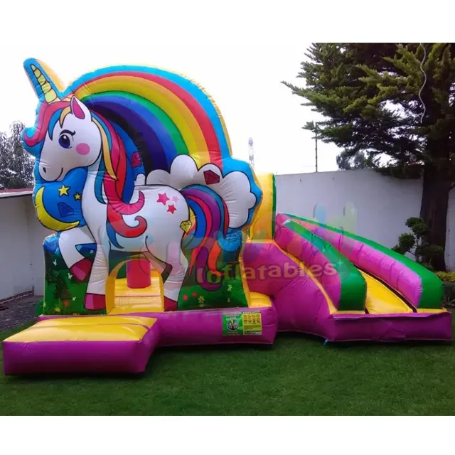 Thương Mại Hupfburg Moonwalk Unicorn Inflatable Jumping Castle Để Bán