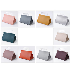 Boîte à mouchoirs simple en simili cuir, portable, lavable, écologique, design vintage, 19,5x13x12cm - Product Image 5
