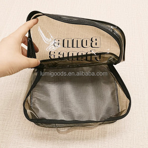 Tuỳ Chỉnh Bàn Chải Trang Điểm Lưu Trữ Túi Xách Rõ Ràng Train Trường Hợp Xách Tay PVC Mỹ Phẩm Trường Hợp - Product Image 2