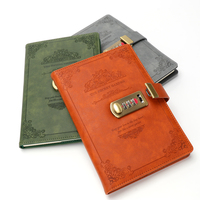 Carnet de notes secret et confidentiel en cuir PU, couverture rigide cousue, avec serrure à combinaison à 3 chiffres et protection de la vie privée
