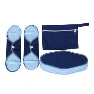 8 serviettes menstruelles réutilisables en tissu, lavables, portables, pliables, respirantes, pour des soins menstruels confortables, pour les voyages et l'usage quotidien - Product Image 1