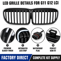 Grille LED Majestic Aura à ajustement précis 1:1 pour BMW Série 7 G11 G12 LCI, mise à niveau M Look, sans espaces de montage, installation facile, B2B