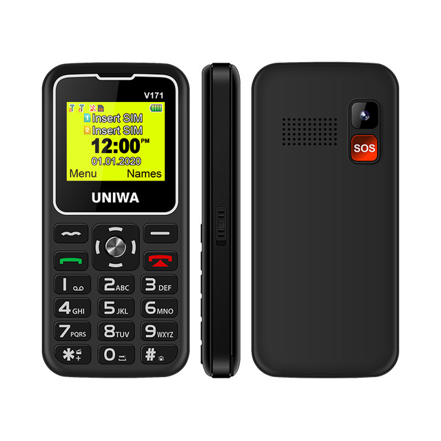 Hot Selling Easy Use SOS Uniwa V171 Big Button Dual SIM Senior GSM Mobile Phone