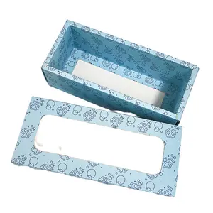 Chinese manufacturers customize window packaging boxes clear PVC window dolls clothing toy display slide out box