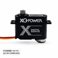 Micro Servo XQ-S1009F 9g 3kg Servo numérique sans noyau plat à couple élevé, étanche, engrenage en aluminium 7.4V pour avion RC
