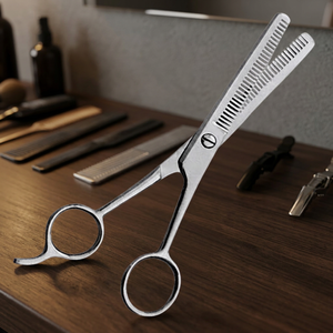 ASAP Ciseaux de coiffure professionnels personnalisés de haute qualité, en acier inoxydable mat, à lame émoussée, pour droitiers, à manche long, à double ébavurage pour texturisation des cheveux - Product Image 1