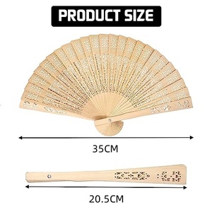Abanico de Mano de Madera Nicro a Precio de Fábrica Personalizado con Grabado Calado para Regalo de Invitados en Bodas y Fiestas - Product Image 2