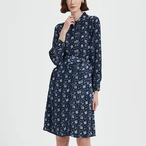 Abito Midi donna di alta qualità elegante abito estivo floreale Casual con cintura