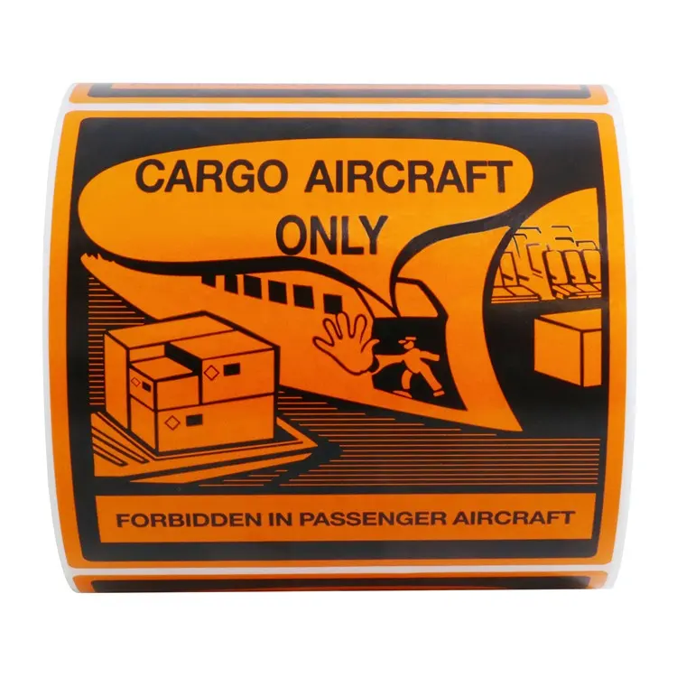 Hybsk 4"x4" fashion design cargo aircraft only warning labels Stickers Total 100 Labels Per Roll