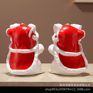 Sculpture d'art populaire Danse du Lion, Ornement créatif en résine époxy, Décoration artistique pour la maison, Cadeau de pendaison de crémaillère pour salon, Vente en gros - Product Image 3