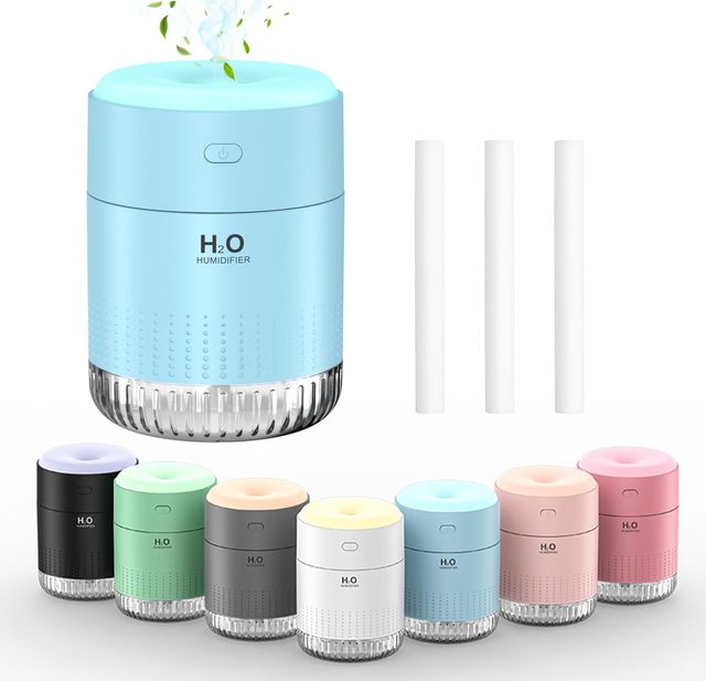 350ml USB Mini Humidifier Portable with 7-Color LED Night Light Cool Mist Car Home Use Battery Operated Personal Air Humidifier