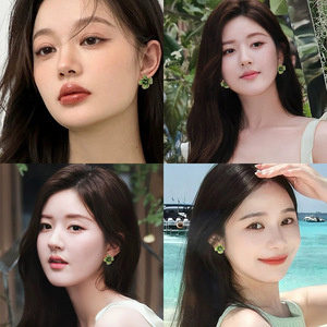 ต่างหูรูปดอกไม้ Dinle เงินแท้ S925 ประดับคริสตัลแบบ Bezel Setting สำหรับใส่ทุกวัน - Product Image 3