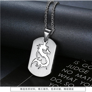 Vente chaude Marque <span class=keywords><strong>militaire</strong></span> personnalisée Style européen et américain Soldat Marque <span class=keywords><strong>militaire</strong></span> Dragon Motif <span class=keywords><strong>Pendentif</strong></span> Collier pour hommes - Product Image 6
