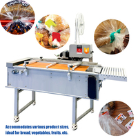 60 stks/min Automatische elektrische zakbindmachine met datumcodering voor de productie van brood, fruit, groenten en gebak in bakkerijen (Energie