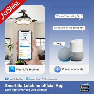 1stshine LED quạt trần xu hướng sản phẩm 3 lưỡi nhựa 42 inch âm nhạc đa chức năng Hidden Blades quạt trần ánh sáng - Product Image 6