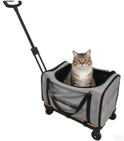 Sac de transport pliable 2 en 1 pour animaux de compagnie, chariot à roulettes télescopique en maille respirante pour chats et chiens, voyages en plein air