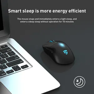 Mouse da gioco con design ergonomico per PC Tri-mode wireless Ultra leggero 54g piuma come illuminare RGB fabbrica mouse bluetooth
