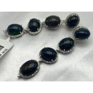 hot Top selling Luxury EarringSet 925 Sterling Silver BLACK <b>OPAL</b> <b>Gift</b> PartyWedding Anniversary Engagement ReligiousCeremonies - Product Image 6