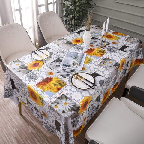 Plastic Disposable Oilproof Waterproof Square/Rectangle Tablecloth-Customizable for Home Wedding Party Use