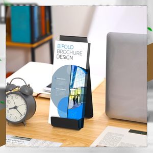 4-Mảnh Màu Đen Kim Loại Ưa Thích Tài Liệu Chủ Hiển Thị Đứng Dọc Bàn Văn Học Tổ Chức Cho Tờ bướm Tờ rơi Cuốn Sách - Product Image 6