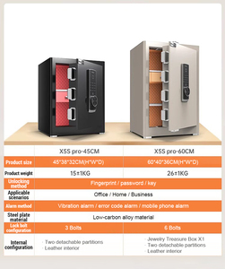 Coffre-fort électronique numérique à empreintes digitales pour la maison, coffre-fort en acier pour le bureau - Product Image 6