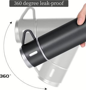 Regalo de Navidad, Juego de 3 Termos Personalizados, 2 Tazas, 3 Tapas, Logotipo Personalizado, Botella de Agua de Acero Inoxidable, Termo - Product Image 4
