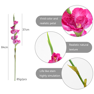 Vente en gros usine : Tiges de gladiolus à toucher réel, lilies-sabres artificiels en vrac pour l'aménagement floral des halls <span class=keywords><strong>d</strong></span>'hôtel et des événements - Product Image 2
