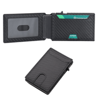 Dropshipping Portefeuille porte-cartes en cuir PU en aluminium avec Pop up Design RFID Safe Slim Card Case OEM Disponible