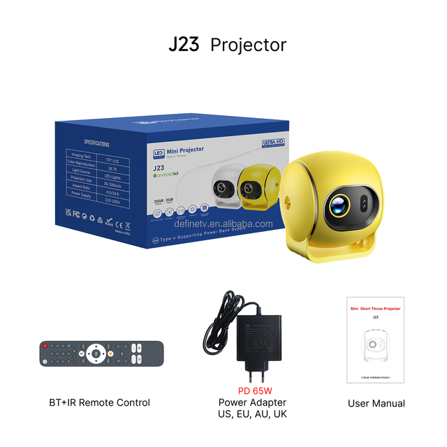 Pico 4K Portable Mini LED UST Projector with Auto Focus MEMC HDR10 Type-C Android 14 Beamer Home & Outdoor Use