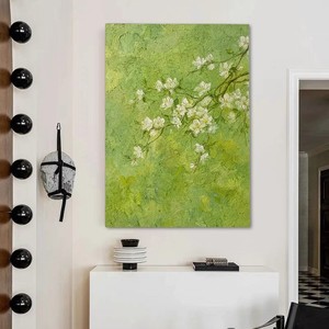 Abstract Floral Textured Oil Painting Green Theme Hand Painted Impressionism Style Living Room Wall Art Decor - Product Image 2