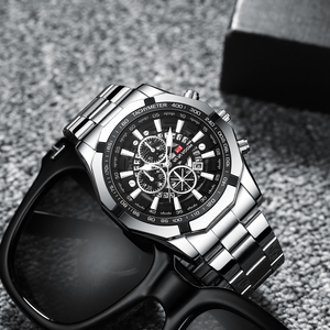 นาฬิกาข้อมือธุรกิจสีทองสำหรับสุภาพบุรุษ สายสแตนเลส พร้อมหน้าปัดวัดความเร็ว - Product Image 6