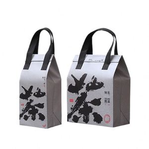 Sacs isothermes personnalisés en tissu non tissé avec motif lettres pour l'emballage alimentaire à emporter (thé au lait), durables pour usage en restaurant - Product Image 1