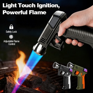 Briquet torche coupe-vent en forme de pistolet à <span class=keywords><strong>flamme</strong></span> jet, rechargeable par USB-C, au gaz butane, pour barbecue, camping <span class=keywords><strong>et</strong></span> cuisinière de cuisine - Vente en gros - Product Image 2