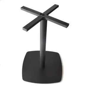 New Design furniture wrought iron square base adjustable Iron cross table base leg table