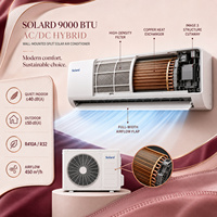 AC Hybrid Tenaga Surya 9000 BTU DC Inverter Wall Split Pendingin Pemanas Bertenaga Surya 48V CE WIFI App Smart Rumah Tangga