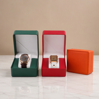 Boîte à montre simple en cuir PU avec logo personnalisé, fabricant de boîtes à montre personnalisées, emballage cadeau pour montre, vente en gros