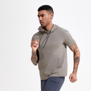 Customized Soft Neck <b>Tshirt</b> Men Muscle Gym Compression T-shirt <b>Polyester</b> Casual Solid Pattern O-Neck Design Blank - Product Image 1