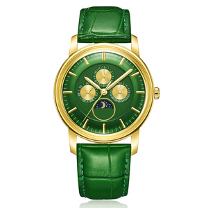 Factory Direct Men's Wristwatch 3ATM Waterproof High Quality Leather Strap Japan Quartz <strong>Watch</strong> Movement Bridge Glass - Product Image 1