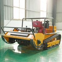 Tondeuse à fléaux télécommandée sur chenilles avec moteur diesel 15 CV, largeur de coupe 800mm/1000mm/1200mm, petit robot agricole motorisé