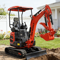 Mini-excavatrice sur chenilles multifonctionnelle pour usage domestique, agricole et de jardinage, 1T, 1.7T, 2T, 3T, 4T, certifiée CE EPA