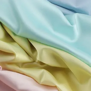 Good Quality Colorful 90gsm Solid Color Stretch Fabric Stretch Satin Fabric For Tops