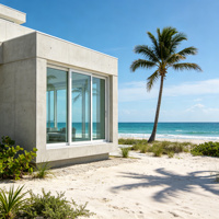 Thermisch Getrenntes Aluminium Modernes Hurrikan-Beständiges Fenster Doppelt Verglastes Laminiertes Glas Miami-Dade-Zertifiziert für Amerikanische Küstenhäuser