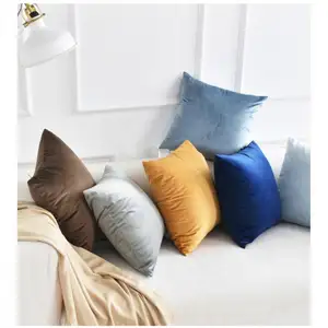 35 Color Nordic Velvet Printed Pillowcase Household Sofa Hotel Homestay Decorative Back Cushion Cover