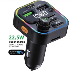 12-24V QC3.0 22,5W Superschnelles Laden OVP-geschützter Multifunktionaler FM-Transmitter Auto-Player-Ladegerät mit Kameraunterstützung - Product Image 1