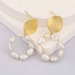 Sertifikalı Yüksek Kalite Lüks S925 Ayar Gümüş Değerli Taş Sarkıt Küpeler Tatlı Su İncisi Rodyum Kaplama Özel Tasarım - Product Image 6