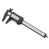 Pied à coulisse numérique électronique en plastique 0-150 mm (6 pouces) avec écran LCD, jauge de zéro, outil de mesure avec étui pour le bricolage